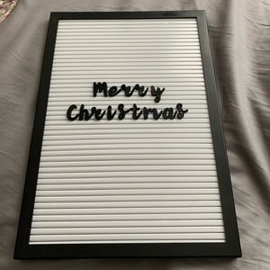 Black and white letter board.